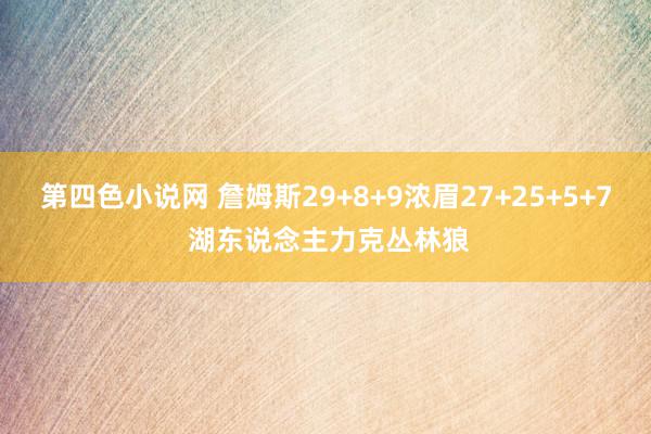 第四色小说网 詹姆斯29+8+9浓眉27+25+5+7 湖东说念主力克丛林狼