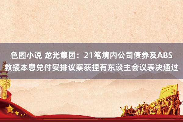 色图小说 龙光集团：21笔境内公司债券及ABS救援本息兑付安排议案获捏有东谈主会议表决通过