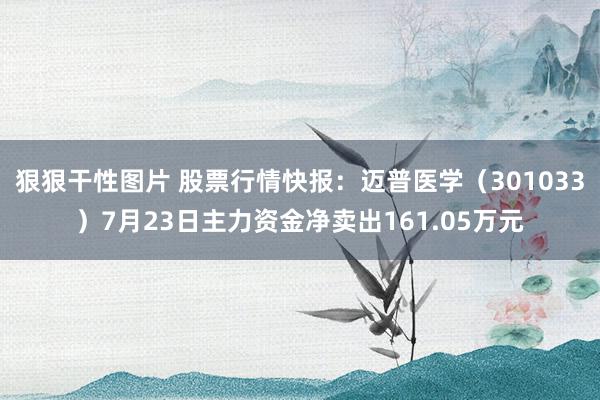 狠狠干性图片 股票行情快报：迈普医学（301033）7月23日主力资金净卖出161.05万元