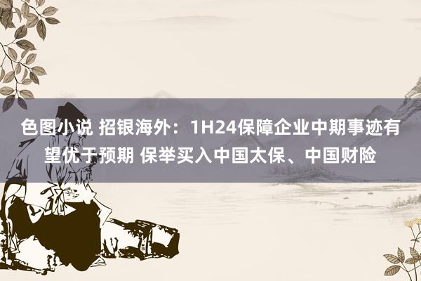 色图小说 招银海外：1H24保障企业中期事迹有望优于预期 保举买入中国太保、中国财险