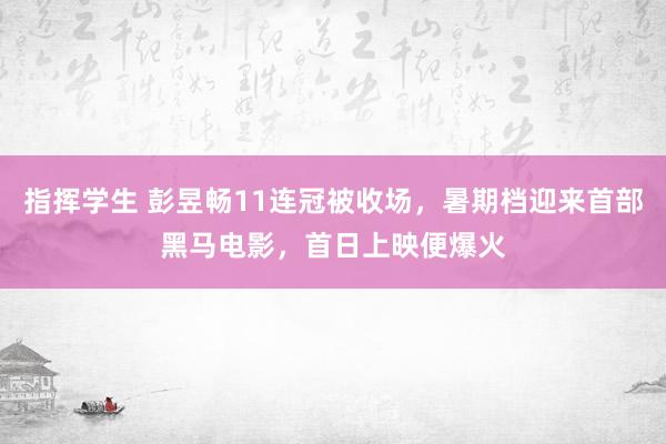 指挥学生 彭昱畅11连冠被收场，暑期档迎来首部黑马电影，首日上映便爆火