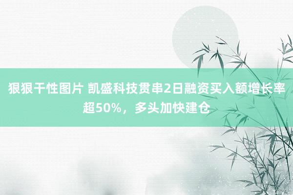 狠狠干性图片 凯盛科技贯串2日融资买入额增长率超50%，多头加快建仓