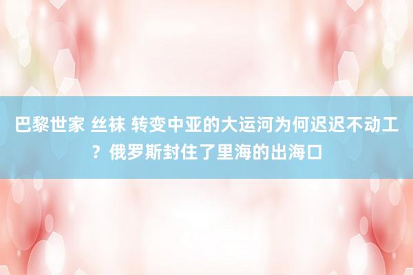 巴黎世家 丝袜 转变中亚的大运河为何迟迟不动工？俄罗斯封住了里海的出海口