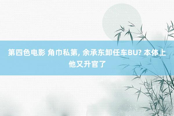 第四色电影 角巾私第, 余承东卸任车BU? 本体上他又升官了